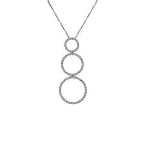 0.50 Carat Round Cut Diamond Triple Circle Pendant